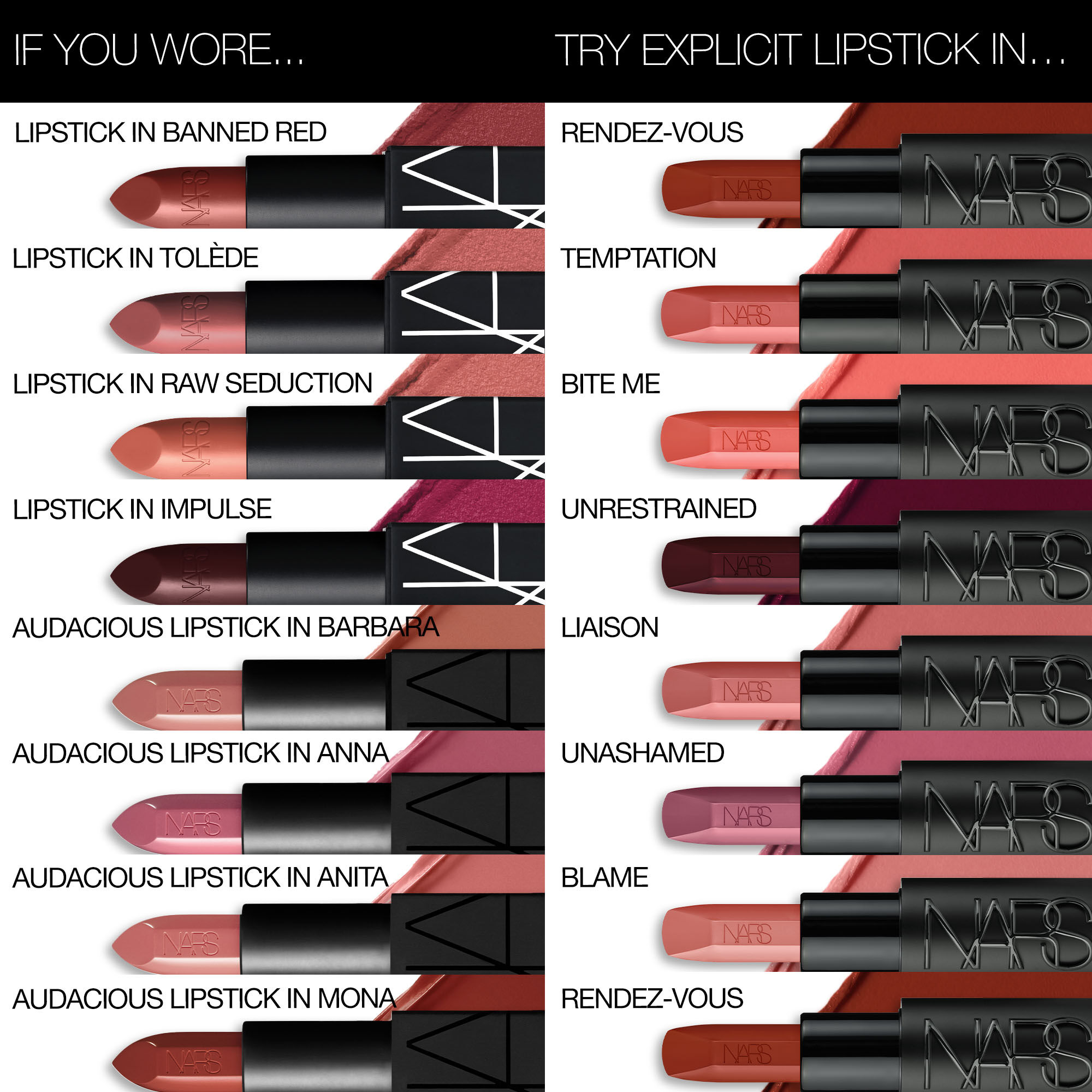 Explicit赤吻緞光唇膏| NARS Cosmetics